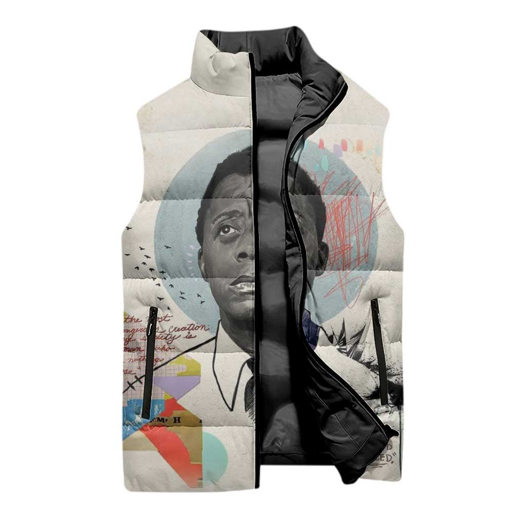 James Baldwin Sleeveless Puffer Jacket Civil Rights Writer