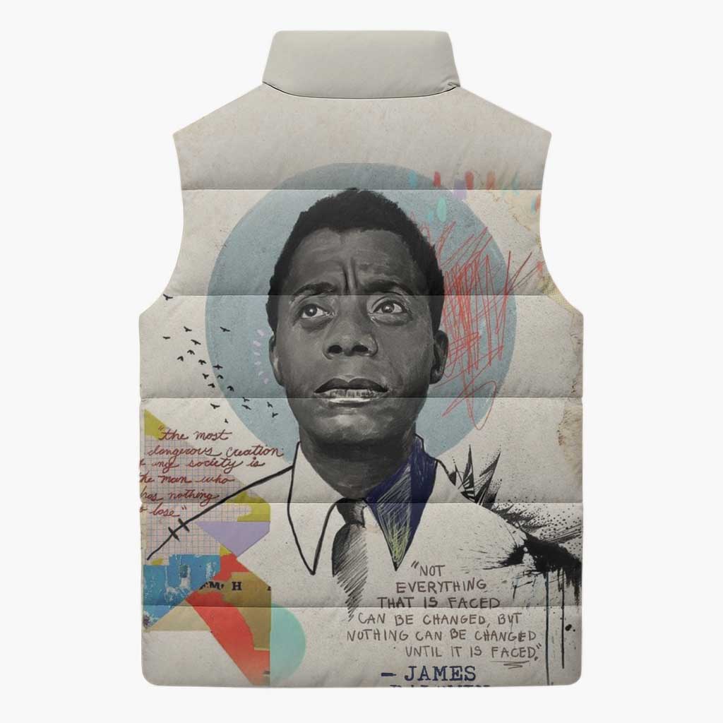 James Baldwin Sleeveless Puffer Jacket Civil Rights Writer