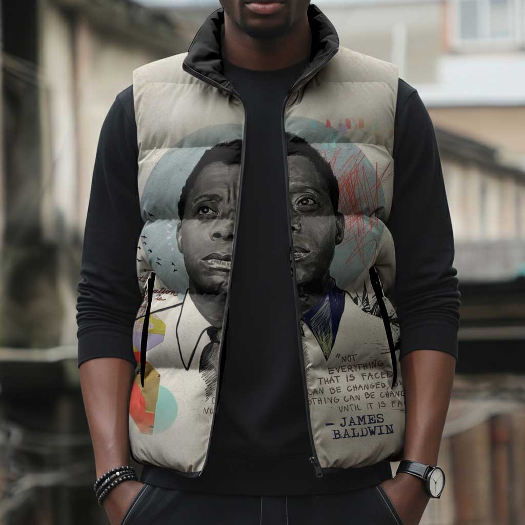 James Baldwin Sleeveless Puffer Jacket Civil Rights Writer