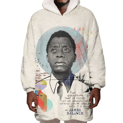James Baldwin Wearable Blanket Hoodie Civil Rights Writer