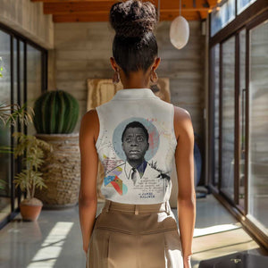 James Baldwin Women Sleeveless Polo Shirt Civil Rights Writer