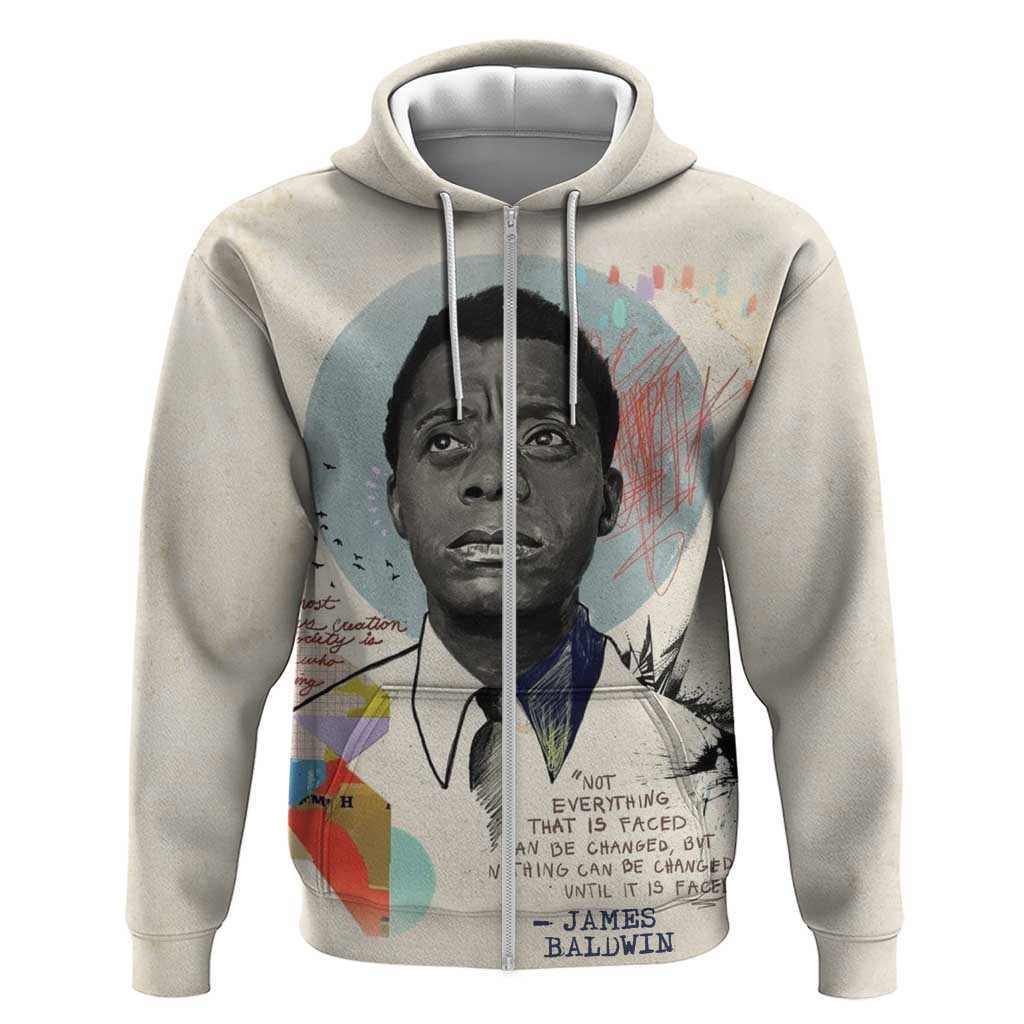 James Baldwin Zip Hoodie Civil Rights Writer
