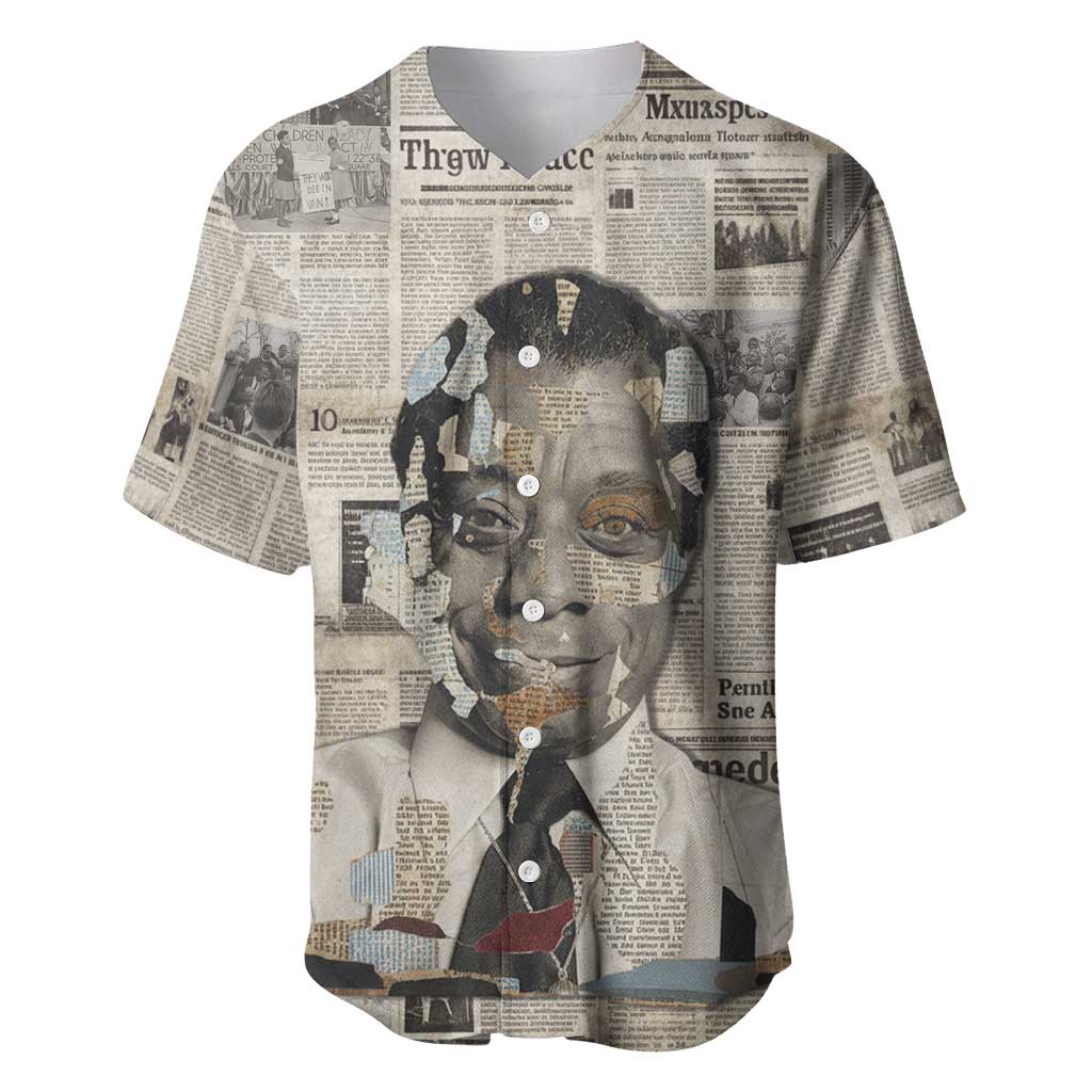 James Baldwin Baseball Jersey Vintage Newspaper Style