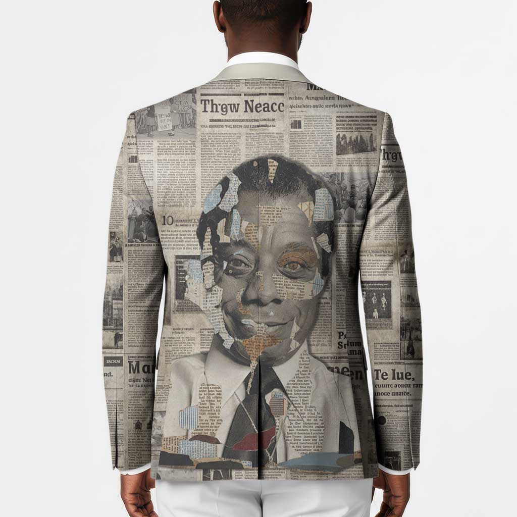 James Baldwin Blazer Vintage Newspaper Style