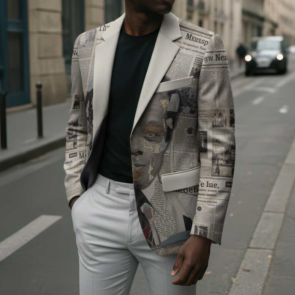 James Baldwin Blazer Vintage Newspaper Style