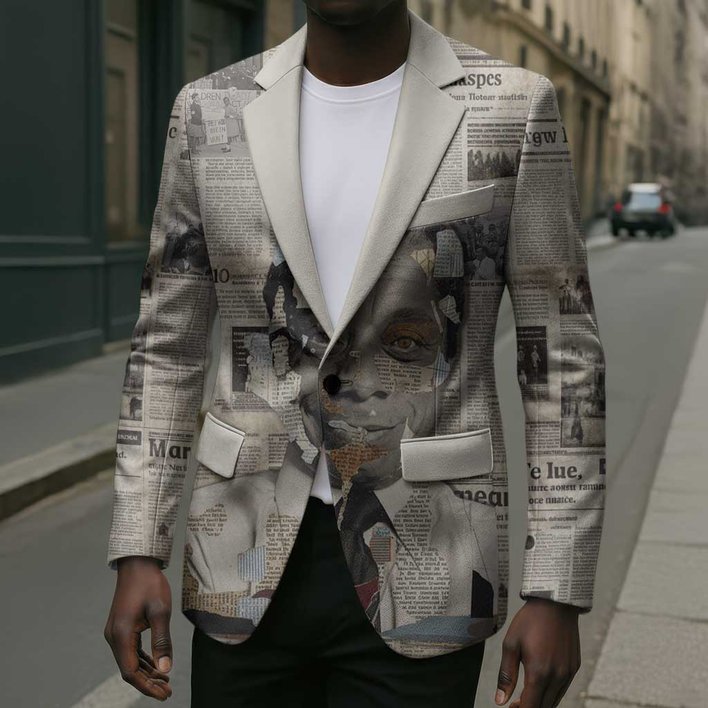 James Baldwin Blazer Vintage Newspaper Style