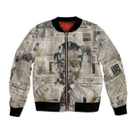 James Baldwin Bomber Jacket Vintage Newspaper Style