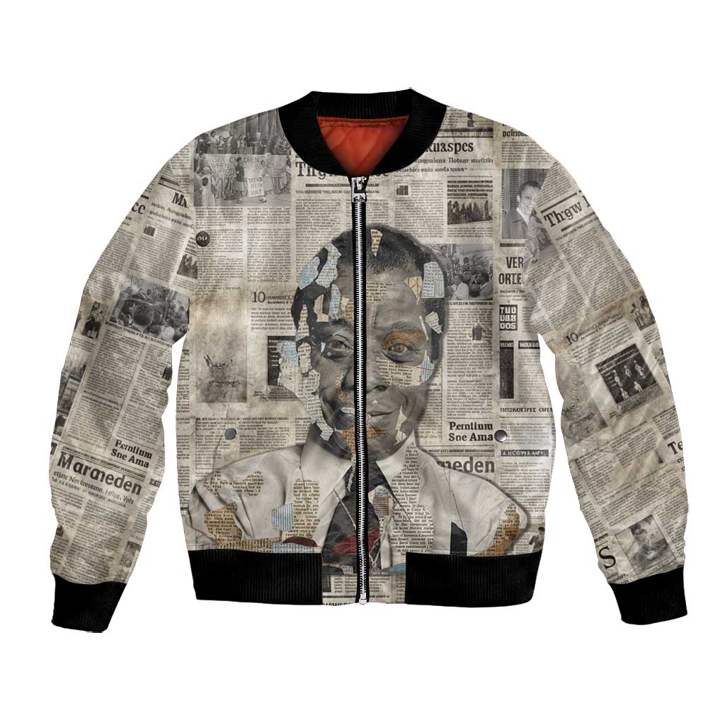 James Baldwin Bomber Jacket Vintage Newspaper Style
