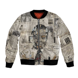 James Baldwin Bomber Jacket Vintage Newspaper Style