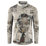 James Baldwin Button Sweatshirt Vintage Newspaper Style
