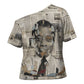 James Baldwin Cross Shoulder Shirt Vintage Newspaper Style
