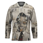 James Baldwin Hockey Jersey Vintage Newspaper Style