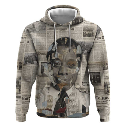 James Baldwin Hoodie Vintage Newspaper Style