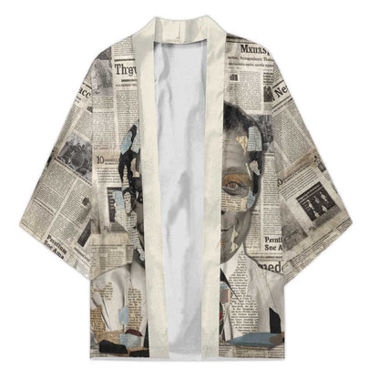 James Baldwin Kimono Vintage Newspaper Style