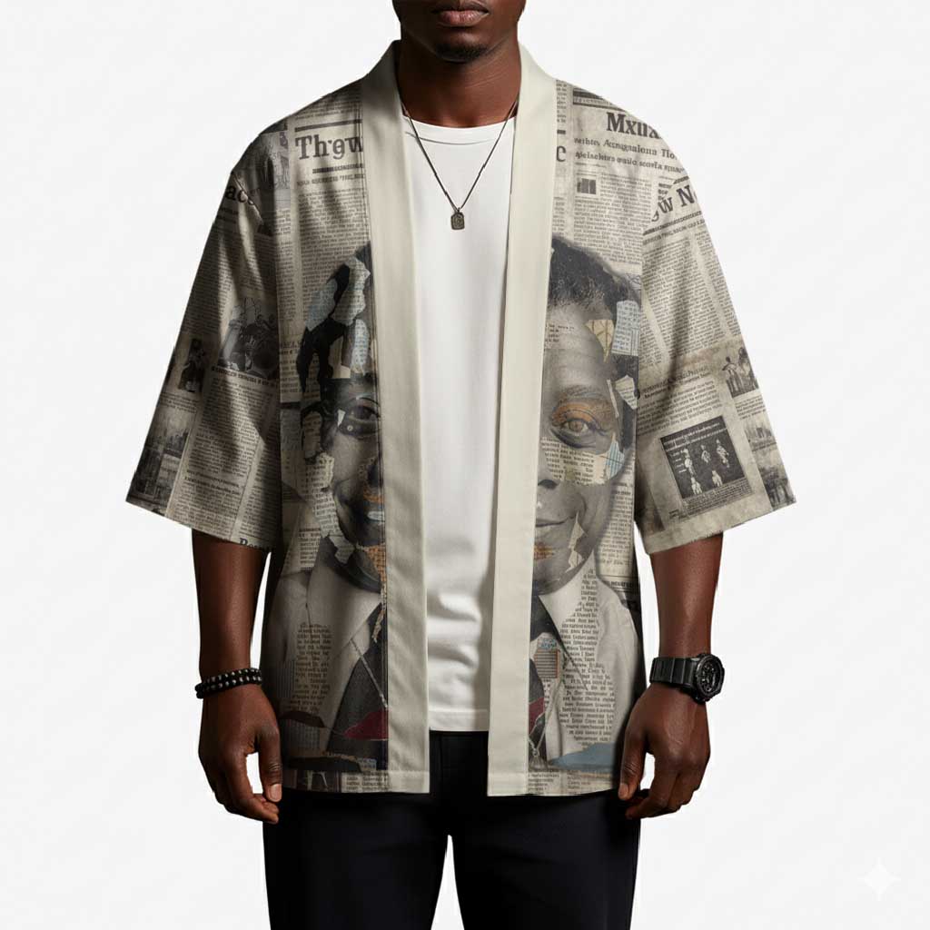 James Baldwin Kimono Vintage Newspaper Style