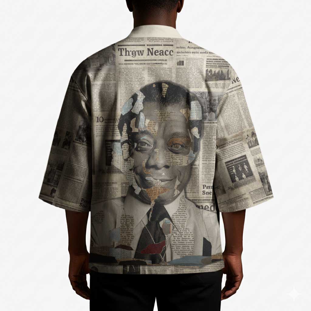 James Baldwin Kimono Vintage Newspaper Style