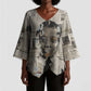 James Baldwin Kimono Sleeve Blouse Vintage Newspaper Style