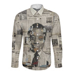 James Baldwin Long Sleeve Button Shirt Vintage Newspaper Style