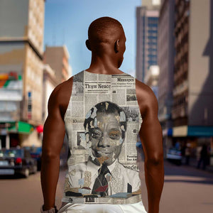 James Baldwin Men Tank Top Vintage Newspaper Style