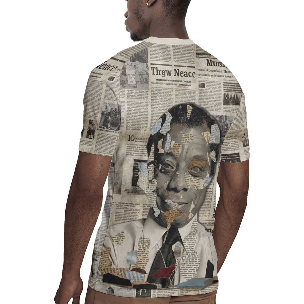 James Baldwin Rugby Jersey Vintage Newspaper Style
