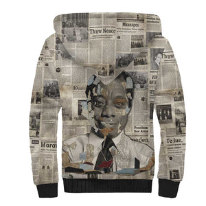 James Baldwin Sherpa Hoodie Vintage Newspaper Style