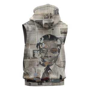 James Baldwin Sleeveless Hoodie Vintage Newspaper Style