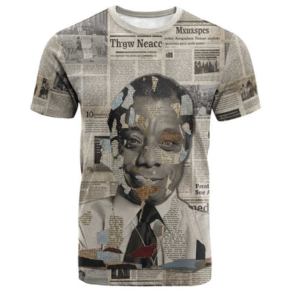 James Baldwin T shirt Vintage Newspaper Style
