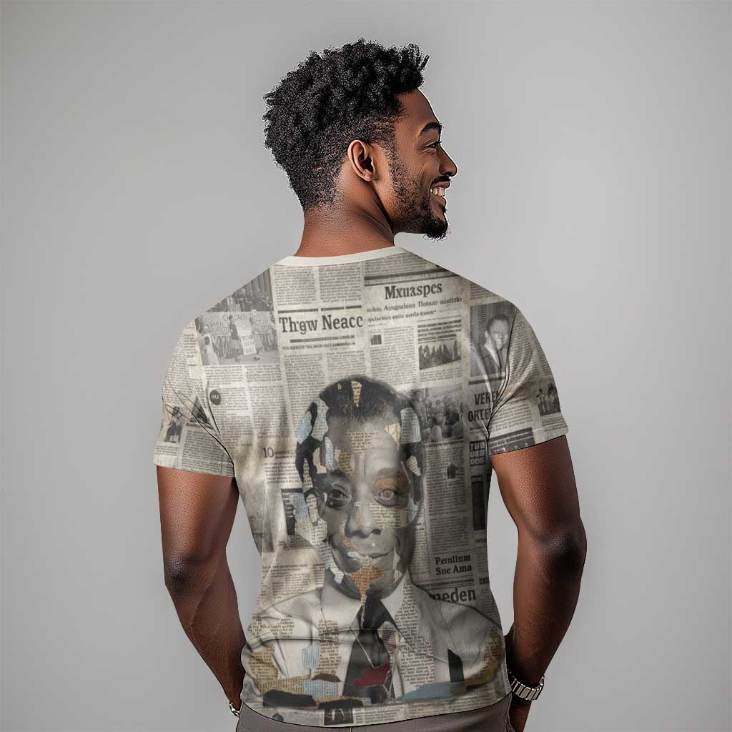 James Baldwin T shirt Vintage Newspaper Style