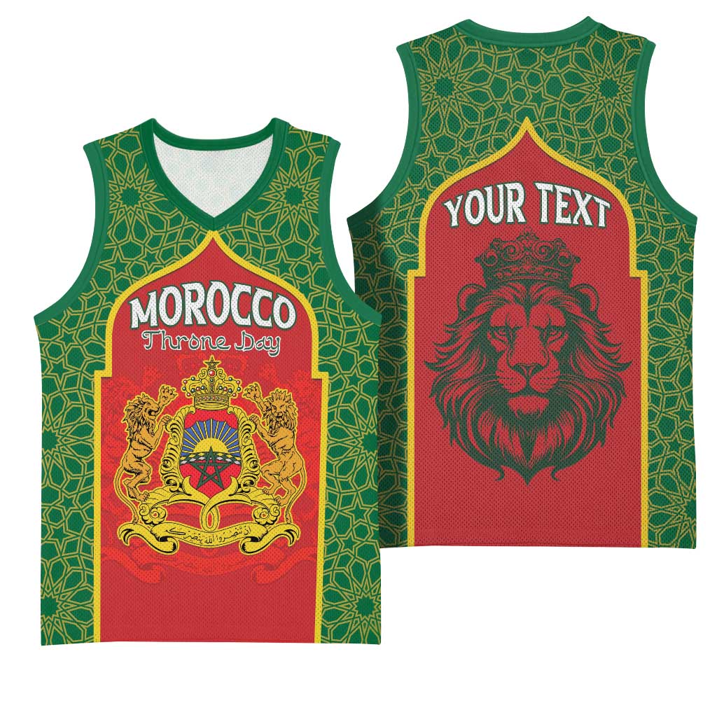 Personalized Morocco Fete du Trone Basketball Jersey King Lion LT15