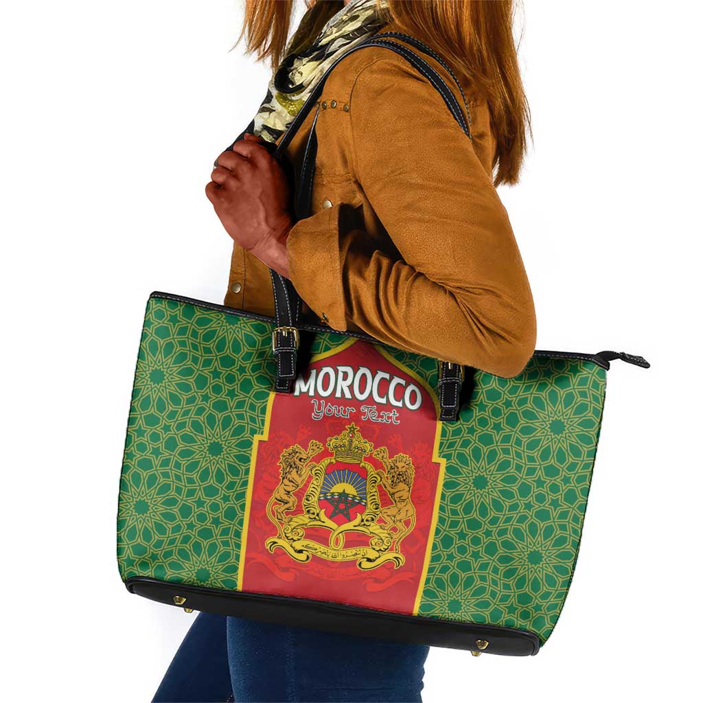 Personalized Morocco Fete du Trone Leather Tote Bag King Lion