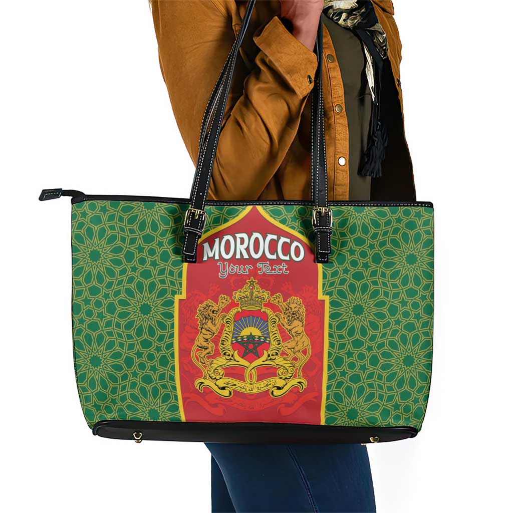 Personalized Morocco Fete du Trone Leather Tote Bag King Lion