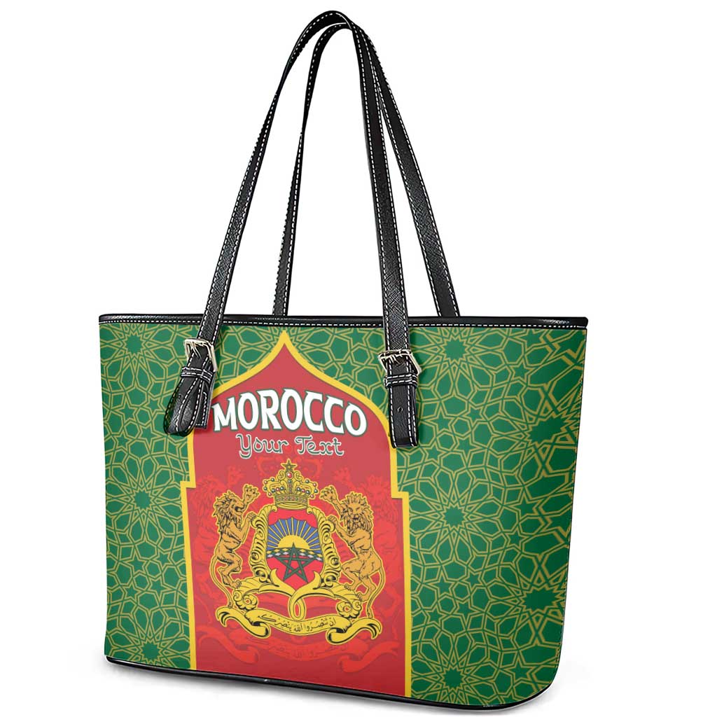 Personalized Morocco Fete du Trone Leather Tote Bag King Lion