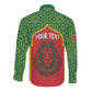 Personalized Morocco Fete du Trone Long Sleeve Button Shirt King Lion