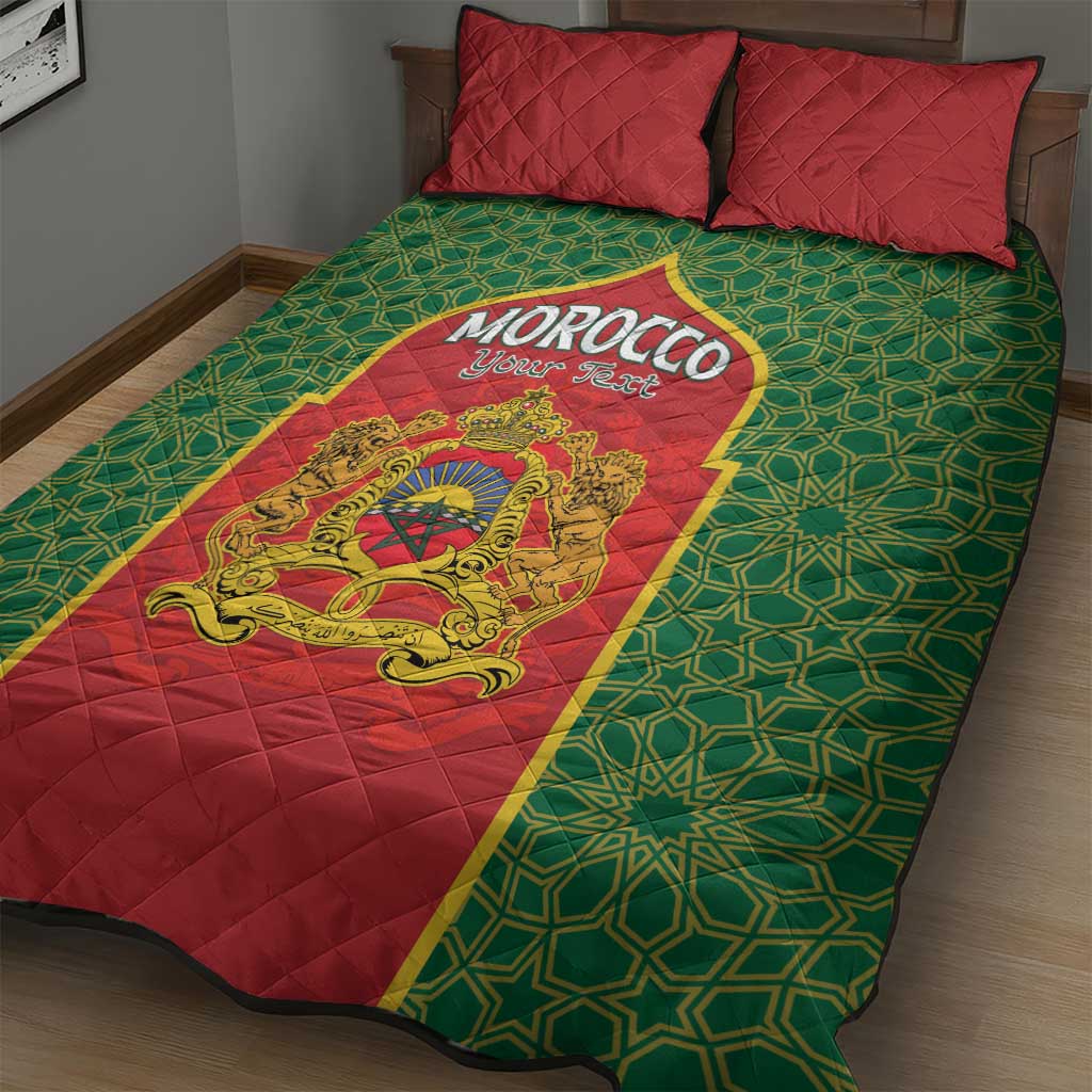 Personalized Morocco Fete du Trone Quilt Bed Set King Lion