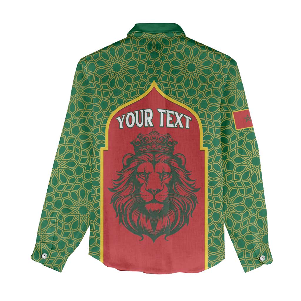 Personalized Morocco Fete du Trone Women Casual Shirt King Lion