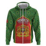 Personalized Morocco Fete du Trone Zip Hoodie King Lion