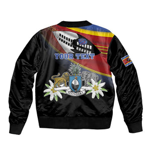Personalized Eswatini Somhlolo Day Bomber Jacket Coat Of Arms With Map - African Pride