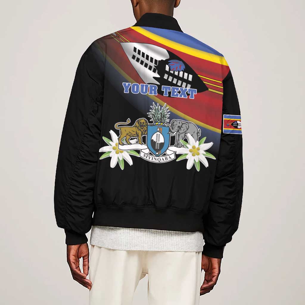 Personalized Eswatini Somhlolo Day Bomber Jacket Coat Of Arms With Map - African Pride