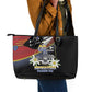 Eswatini Somhlolo Day Leather Tote Bag Coat Of Arms With Map - African Pride