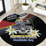 Eswatini Somhlolo Day Round Carpet Coat Of Arms With Map - African Pride