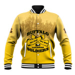Personalized Buffalo Soldier Baseball Jacket African American Heroes - Yellow - African Pride