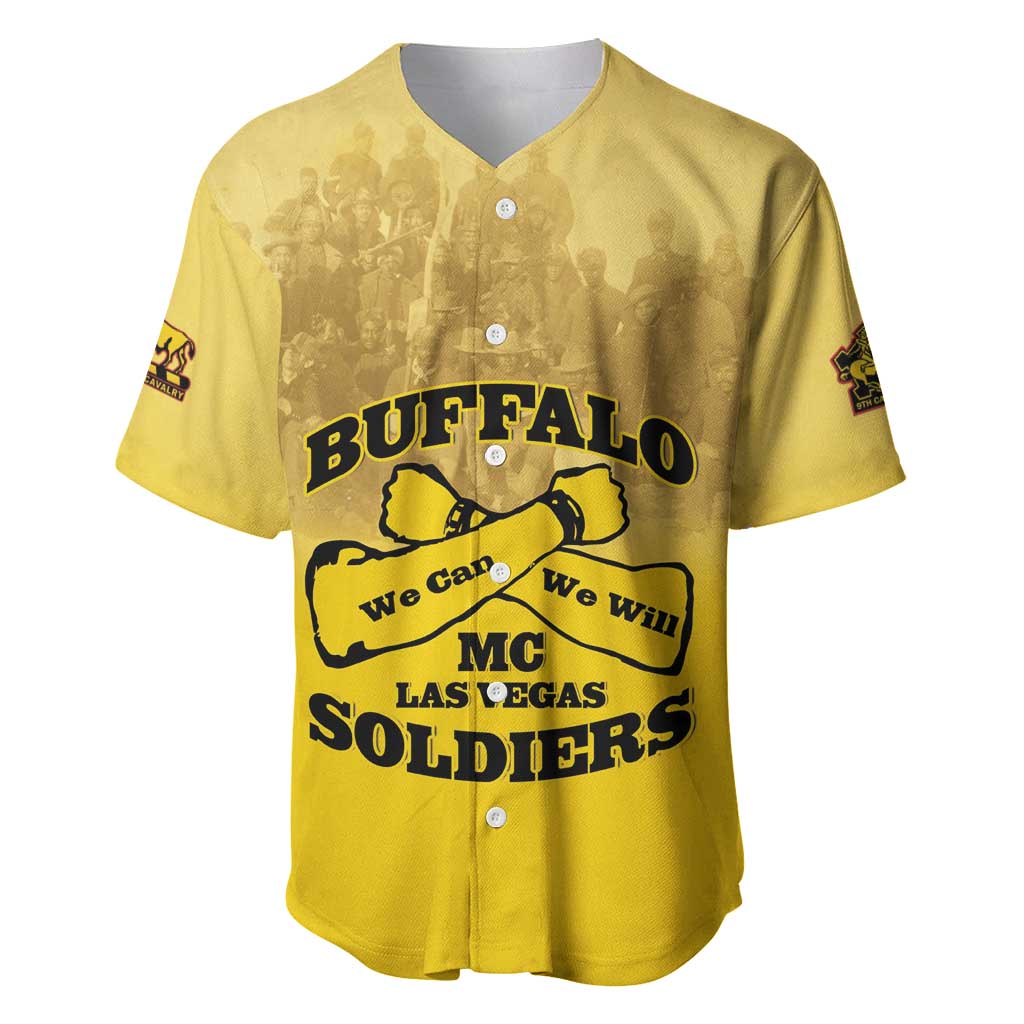 Personalized Buffalo Soldier Baseball Jersey African American Heroes - Yellow - African Pride