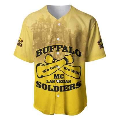Personalized Buffalo Soldier Baseball Jersey African American Heroes - Yellow - African Pride