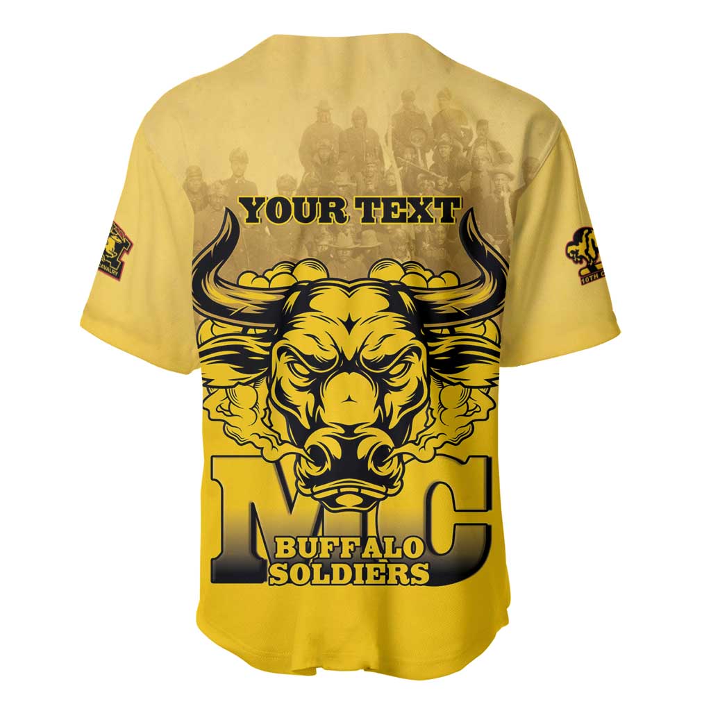 Personalized Buffalo Soldier Baseball Jersey African American Heroes - Yellow - African Pride