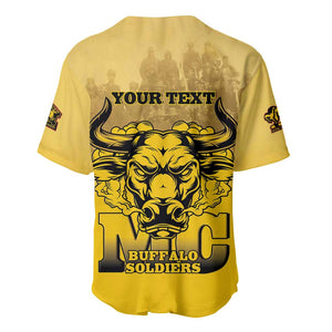 Personalized Buffalo Soldier Baseball Jersey African American Heroes - Yellow - African Pride