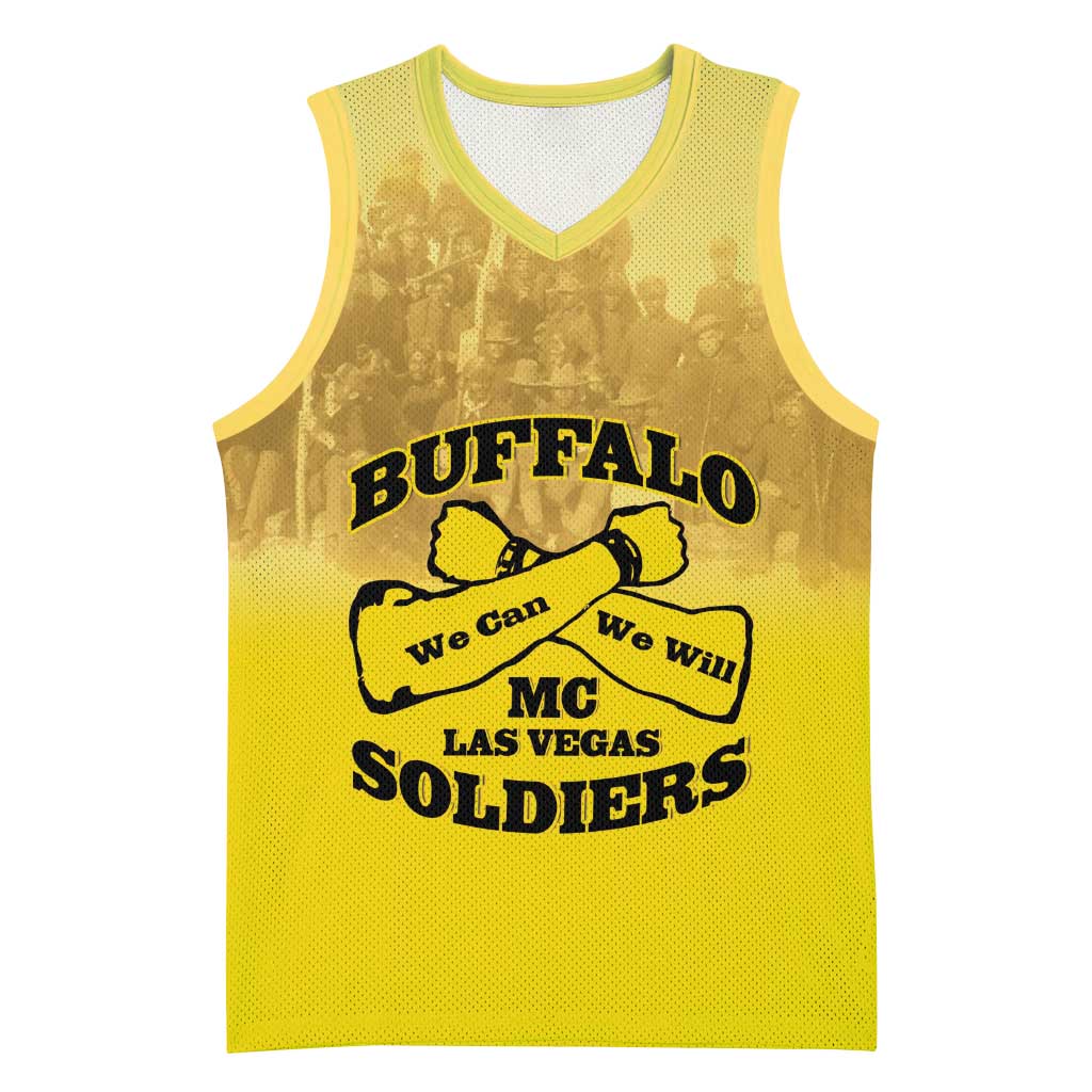 Personalized Buffalo Soldier Basketball Jersey African American Heroes - Yellow LT15