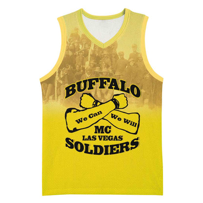 Personalized Buffalo Soldier Basketball Jersey African American Heroes - Yellow LT15