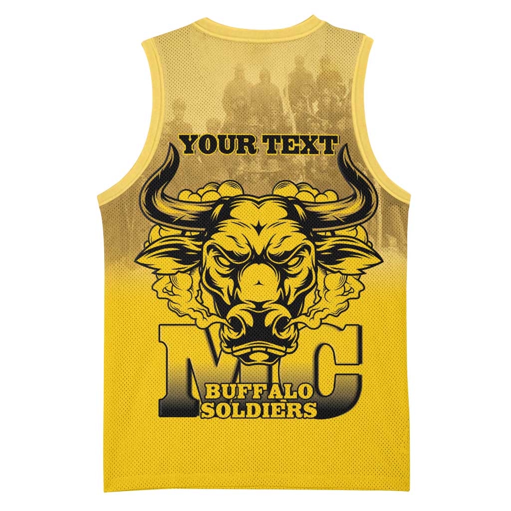 Personalized Buffalo Soldier Basketball Jersey African American Heroes - Yellow LT15