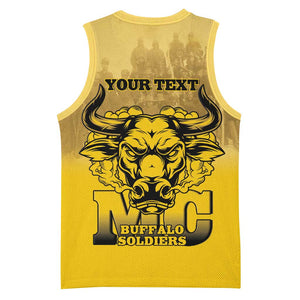Personalized Buffalo Soldier Basketball Jersey African American Heroes - Yellow LT15