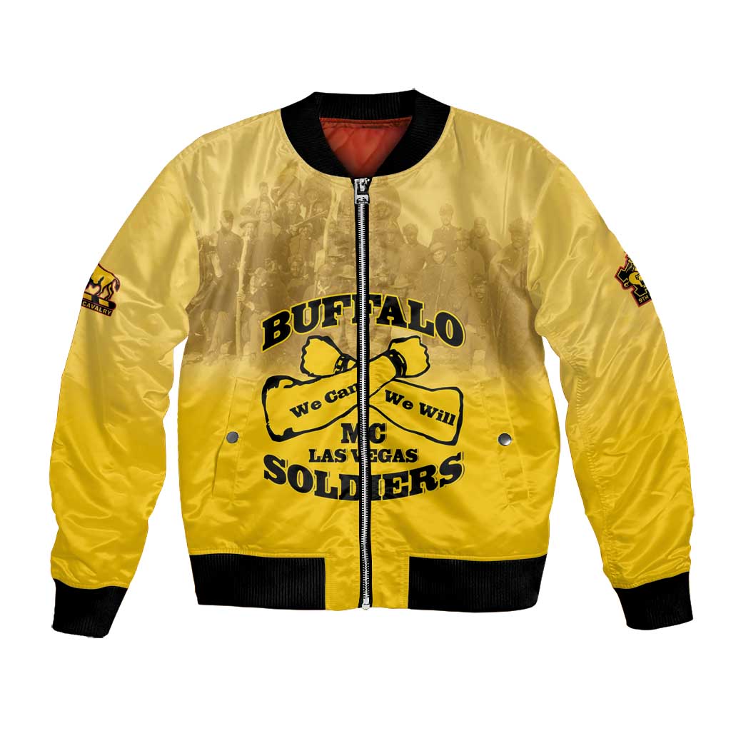 Personalized Buffalo Soldier Bomber Jacket African American Heroes - Yellow - African Pride